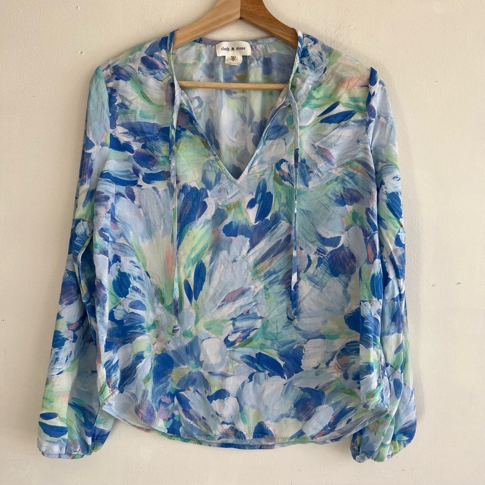 Cloth & Stone Blouse, Size S, Blue